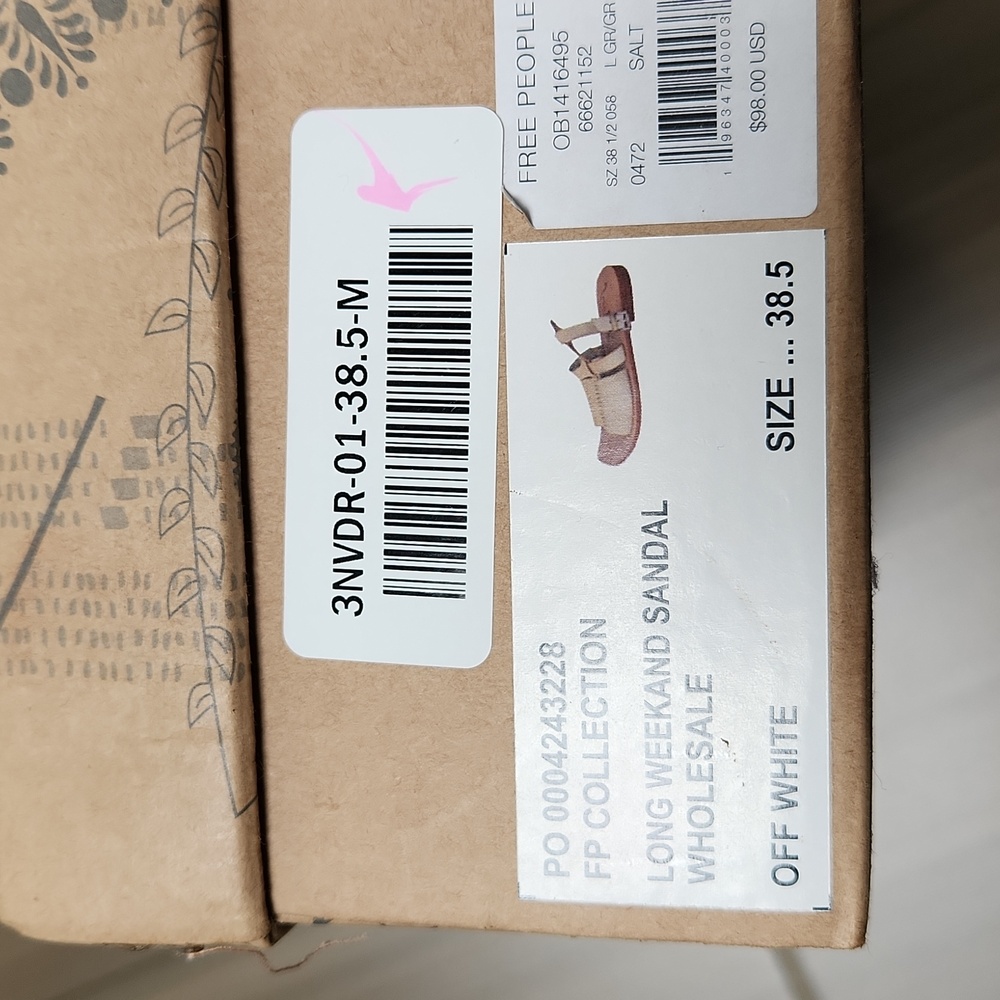 FREE PEOPLE Long Weekend Sandals ~Off White **NEW - Picture 10 of 10